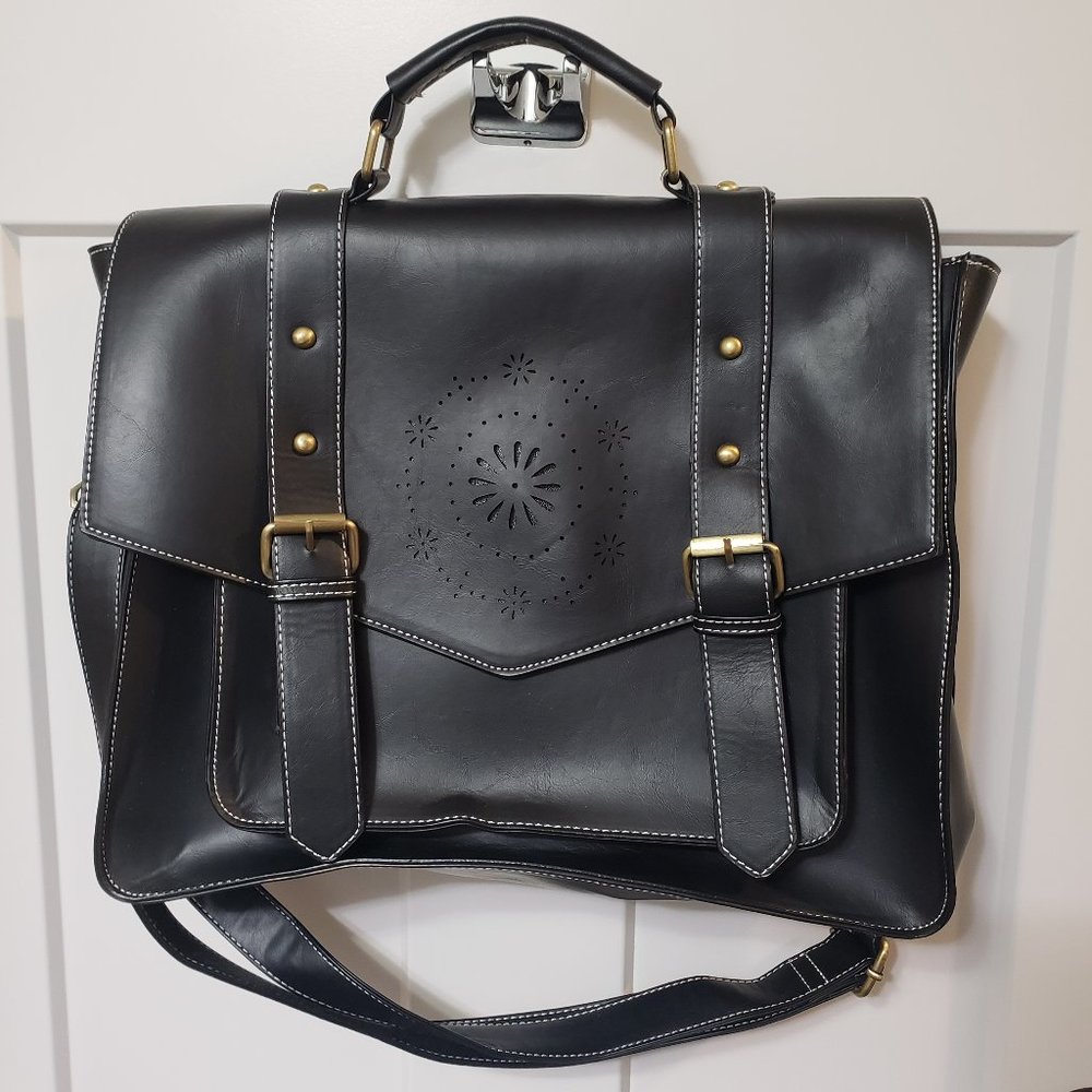 ECOSUSI Messenger Bag for Women Briefcase Messenger Laptop Bag PU Leather Satche